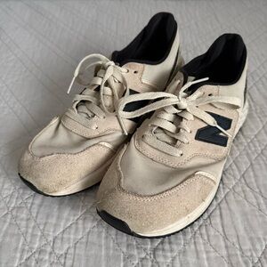 New Balance X-70 Women’s Cream and Black Sneakers